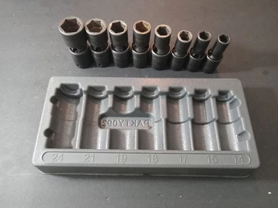 SNAP ON 307IPLMY - 8pc 1/2" Dr Metric Shallow Impact Swivel Socket Set 12-24mm - Image 1 of 3