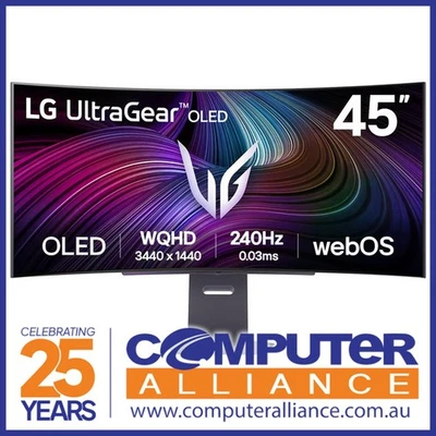 45" LG UltraGear 45GX90SA-B WQHD 240Hz OLED Curved Gaming Monitor with webOS - image 1 of 3