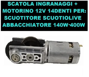 ricambio Scatola Ingranaggi + Motorino 12v 14Denti x Scuotitore 140w-400w - Foto 1 di 5