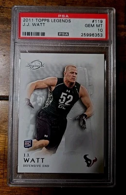 2011 Topps Legends Football J.J. WATT  #119 RC Houston Texans PSA 10  - Image 1 of 2