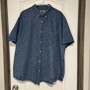 Foundry Shirt Mens 2XLT Big & Tall Blue Floral Cotton Short Sleeve Casual Adult - Picture 1 of 3