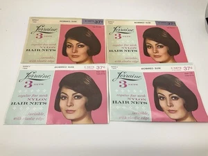 Reti per capelli vintage anni 60 Lorena nylon numero 104 grigie nuove vecchio stock set di 4 confezioni - Foto 1 di 3