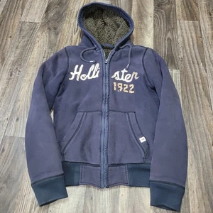 Hollister Strands Point Sherpa gefütterter Hoodie mit durchgehendem Reißverschluss L Größe Medium Y2K blau - Bild 1 von 18