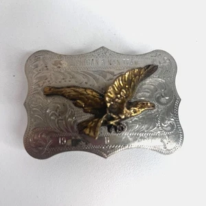 De Colección Cinturón Águila Calva Premio Hebilla Plata Pizarra Esterlina-Michigan Equipo de 5 Hombres 1985- - Imagen 1 de 7