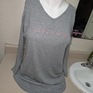Victoria's Secret elegantes graues Schlafkleid Nachthemd 100% Baumwolle Größe L - Bild 1 von 8