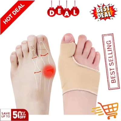 Corrector de juanete manga espaciador dedo del pie almohadilla de gel soporte alivio del dolor férula hombres mujeres 2P Foto 1 de 4