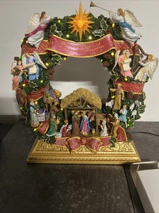 SELTENER Danbury Mint Weihnachtskrippenkranz beleuchtet..LESEN - Bild 1 von 19