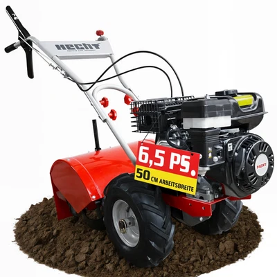 HECHT Gartenfräse Benzin 50 cm Arbeitsbreite 6 PS Acker Boden Motor Fräse Hacke - Bild 1 von 4