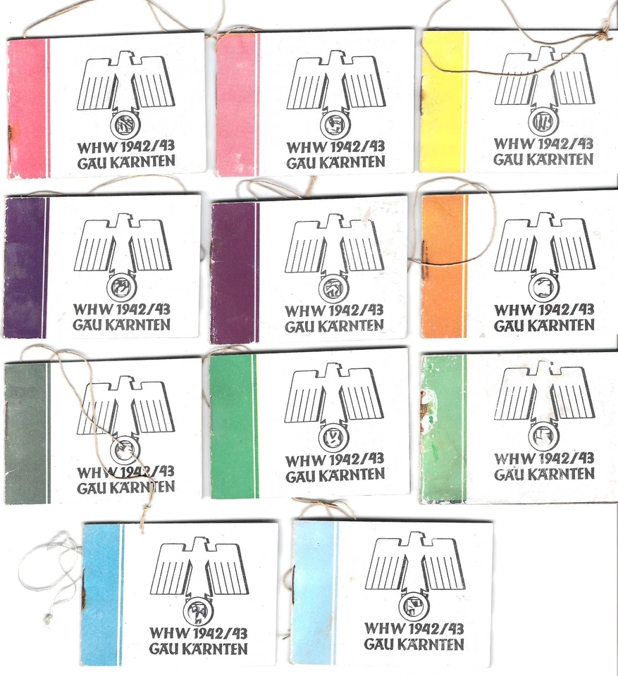 Segunda Guerra Mundial Tercer Reich alemán 11 folletos WHW 1942/3 Gau Kaernten Foto 1 de 1