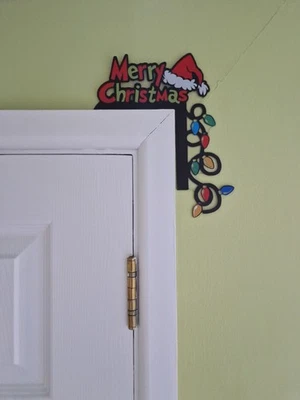 Merry Christmas Acrylic Right Corner Decor For Door Jamb Switch Photoframes  - Image 1 of 4