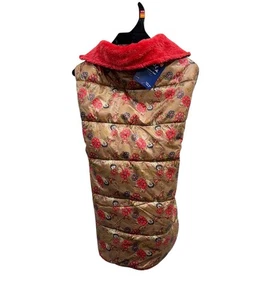 YOULY Size L/XL (17"- 24") Floral Reversible Cozy Puffer Vest Dog Jacket NWT - Picture 1 of 7