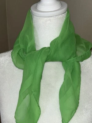 Bufanda vintage años 70 verde brillante 100 % poliéster hecha en Japón 25" X 23" Foto 1 de 2