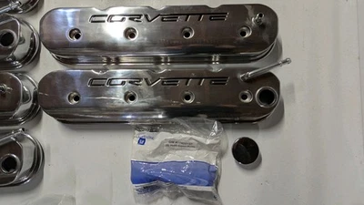 Corvette LS Polished Aluminum Valve Cover Set With Polished Bolts + Oil Cap - Image 1 of 4