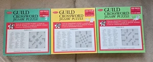 3 Guild Crossword Jigsaw Puzzle Whitman from 1968 ALL SEALED 400 Pieces Ea. - Picture 1 of 7