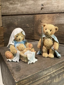 Cherished Teddies Enesco  Josh, Maria & Baby Nativity Figures #950688 Christmas - Picture 1 of 5