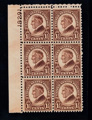 US 633 1 1/2c Harding Mint Plate #19291 Block 4+2 VF OG NH SCV $150 (BB11) - Image 1 of 2