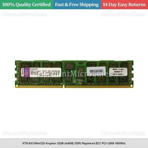 KTM-SX316K4/32G Kingston 32GB (4x8GB) DDR3 Registered ECC PC3-12800 1600Mhz - Picture 1 of 1