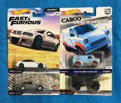 Lote de 4 Hot Wheels Premium Car Culture RÁPIDO Y FURIOSO x3 con 1 TRANSPORTADOR DE CARGA Foto 1 de 4