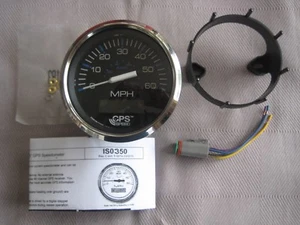 FARIA CHESAPEAKE BLACK STAINLESS STEEL GPS SPEEDO WITH DISPLAY . SKI / WAKE / - Picture 1 of 2