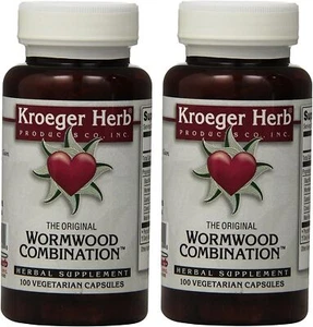 200 ct - Kroeger Herb Wormwood Combination Herbal Vegetarian Supplement Capsule - Picture 1 of 4