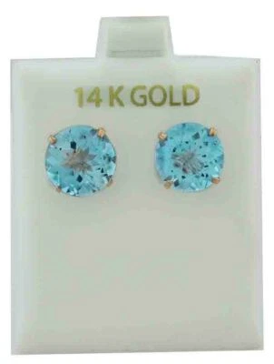 PENDIENTES AGUAMARINA ORIGINALES 8,98 quilates oro rosa 14K - Certificado Gratis - Nuevos con etiquetas Foto 1 de 4