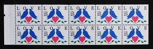 Estampillas de EE. UU. #2441 ~ 1990 25c Love Series: Love Birds panel folleto de 10 Estampillada sin montar o nunca montada RL46 - Imagen 1 de 1