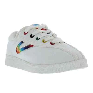 Tretorn Sneakers Kids 5M White/Rainbow Lil Nylite Plus Canvas Tennis Shoes - Picture 1 of 3
