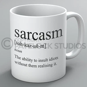 Sarcasm Definition Mug Mugs Sarcastic Office Birthday Funny Joke Rude Witty Gift - Picture 1 of 1