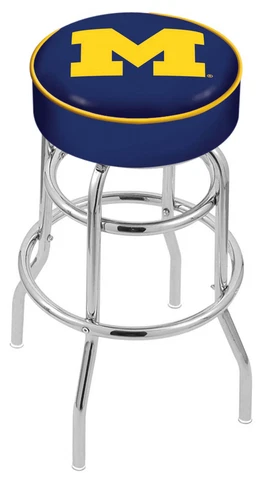 25" L7C1 - 4" Michigan Cushion Seat with Double-Ring Chrome Base Bar Stool Cover