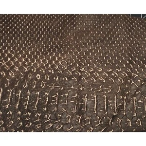 Sale #20 6"x4" BROWN Embossed SNAKESKIN Supple Lambskin Leather Hide Piece - Picture 1 of 2