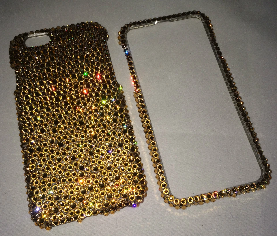 Funda de Cristal BLING Dorado para IPHONE 7 y 8 Plus 5.5 hecha con Elementos Swarovski Foto 1 de 2
