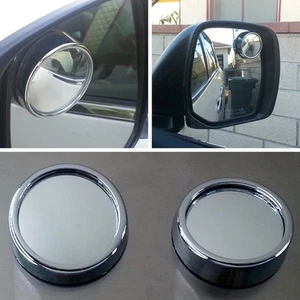 Bmw Audi Acura Chrome Blind Spot Side Convex Mirror 360 Rotation Adjusment Pair  - Picture 1 of 12