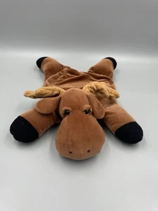Vintage Moose Brown Laying Flat 20 Inch Plush Lovey Pillow Blanket ANCO 2003 - Picture 1 of 8