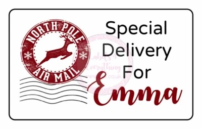 LABELS 4 EVERYTHING Personalised Christmas Gift Tag Present Stickers Special Delivery Santa Wrapping