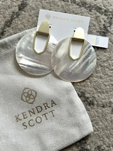 Kendra Scott Diane Silver Statement Earrings In Ivory Mother-Of-Pearl - Picture 1 of 6