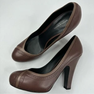 Bottega Veneta Damen Braun Designer Oxford Leder Plateau Heels EU 40 - Bild 1 von 14