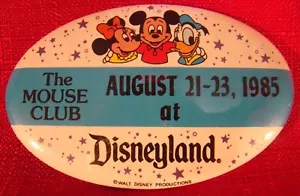 ¡BOTÓN DE CONVENCIÓN DE COLECCIONISTA THE MOUSE CLUB DISNEYANA EN DISNEYLAND 1985! - Imagen 1 de 4