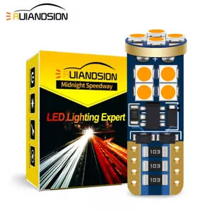 T10 2020 12 LED Ampoule Signal De Voiture W5W Indicateur Lumineux 12-24V Jaune - Foto 1 di 9