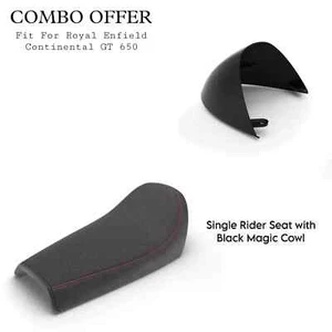 Combo Single Rider Seat with Black Magic Cowl Fit for Royal Enfield GT650 - Bild 1 von 3