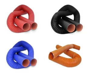 Black Orange Red or Blue Silicone 2 Ply Air Ducting Flexible Air Duct Air - Picture 1 of 20
