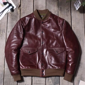 Herren Retro Stil A-1 Rindsleder Flieger Militär Pilot Flieger Bomber Jacke - Bild 1 von 21