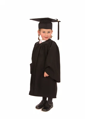 GRADUATION ATTIRE 10 x Children's Nursery Graduation Gown and Cap - Matte