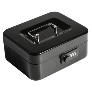 Cash Box with Combination Lock Safe Metal Small Locking Box with Money Tray 7... - Picture 1 of 9