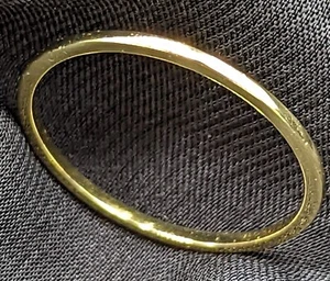 Size 6, Orbit Ring Band, Minimalist .925 Silver Coated with 14 Kt Gold, 1mm - Picture 1 of 6