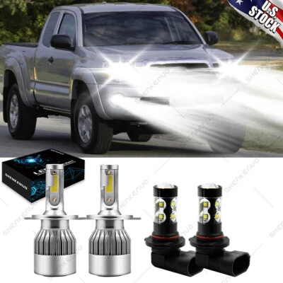 For Toyota Tacoma 2005-2010 2011 LED Headlight Kit Hi/Low Beam + Fog Light Bulbs - Image 1 of 4
