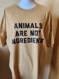 Neues hellbraunes Tshirt "Animals are not ingredients" Gr. XXL 100% Baumwolle - Bild 1 von 2