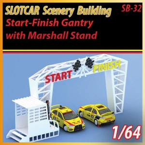 Slotcar Landschaft Gebäude Start & Finish Portal mit Ständer 1:64 Marshall S Afx, Tyco - Bild 1 von 7