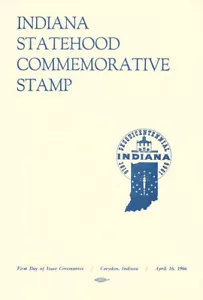 #1308 First Day Ceremony Program 5c Indiana Statehood - Picture 1 of 1