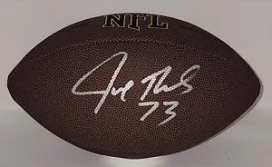 Browns Hall of Famer JOE THOMAS Signed Wilson Replica Brown Football AUTO - JSA - Picture 1 of 3