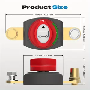 1 Stück Universal Autobatterie Minuspol Trennschalter - Ein/Aus Stromabschaltung - Bild 1 von 13